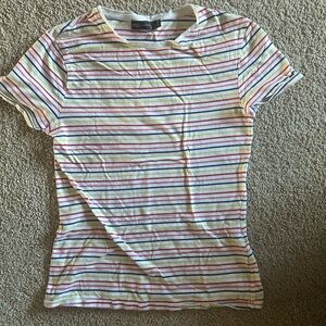 Colorful stripy t -shirt size 6 great condition